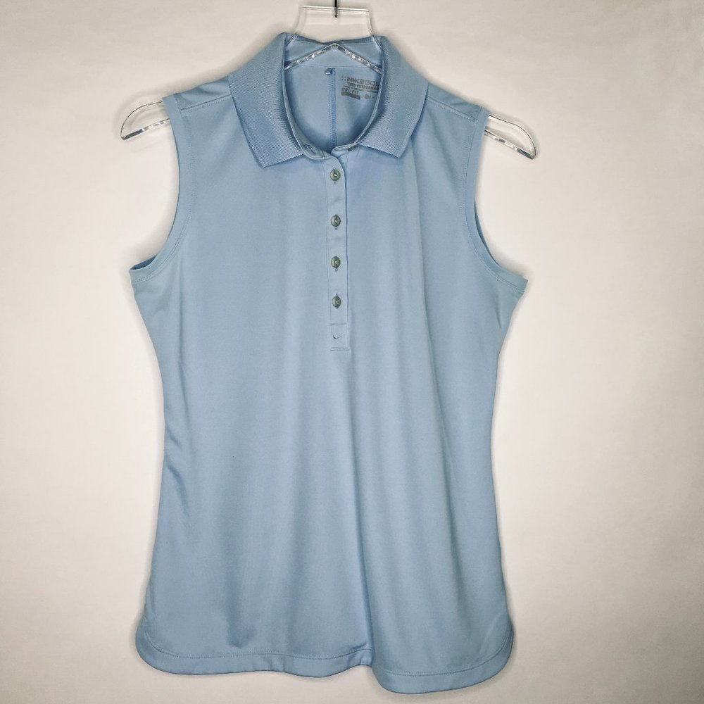 Nike Golf Dri-FIT Tour Performance Polo Top Sleeveless Blue Size M